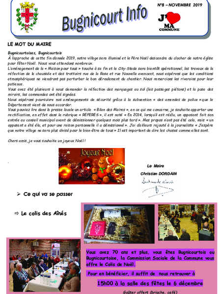 Bugnicourt Info Novembre 2019 (n° 8)