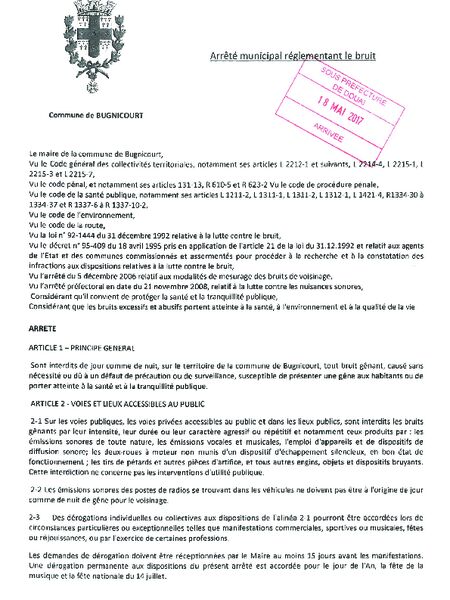 Réglementation du Bruit